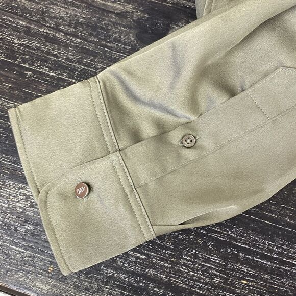 Ralph Lauren Taupe Long Sleeve Button Up Blouse Top NEW XL - Picture 3 of 4